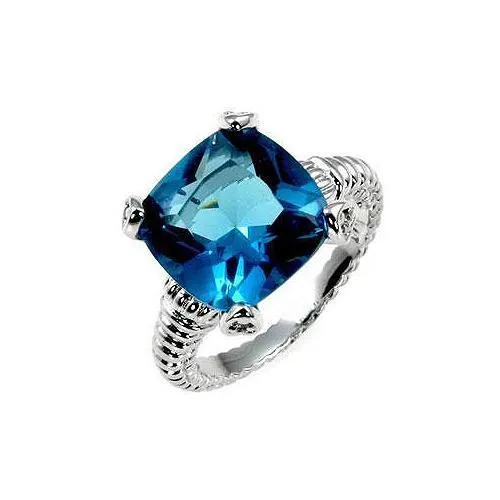 Aqua Cushion Engagement Ring