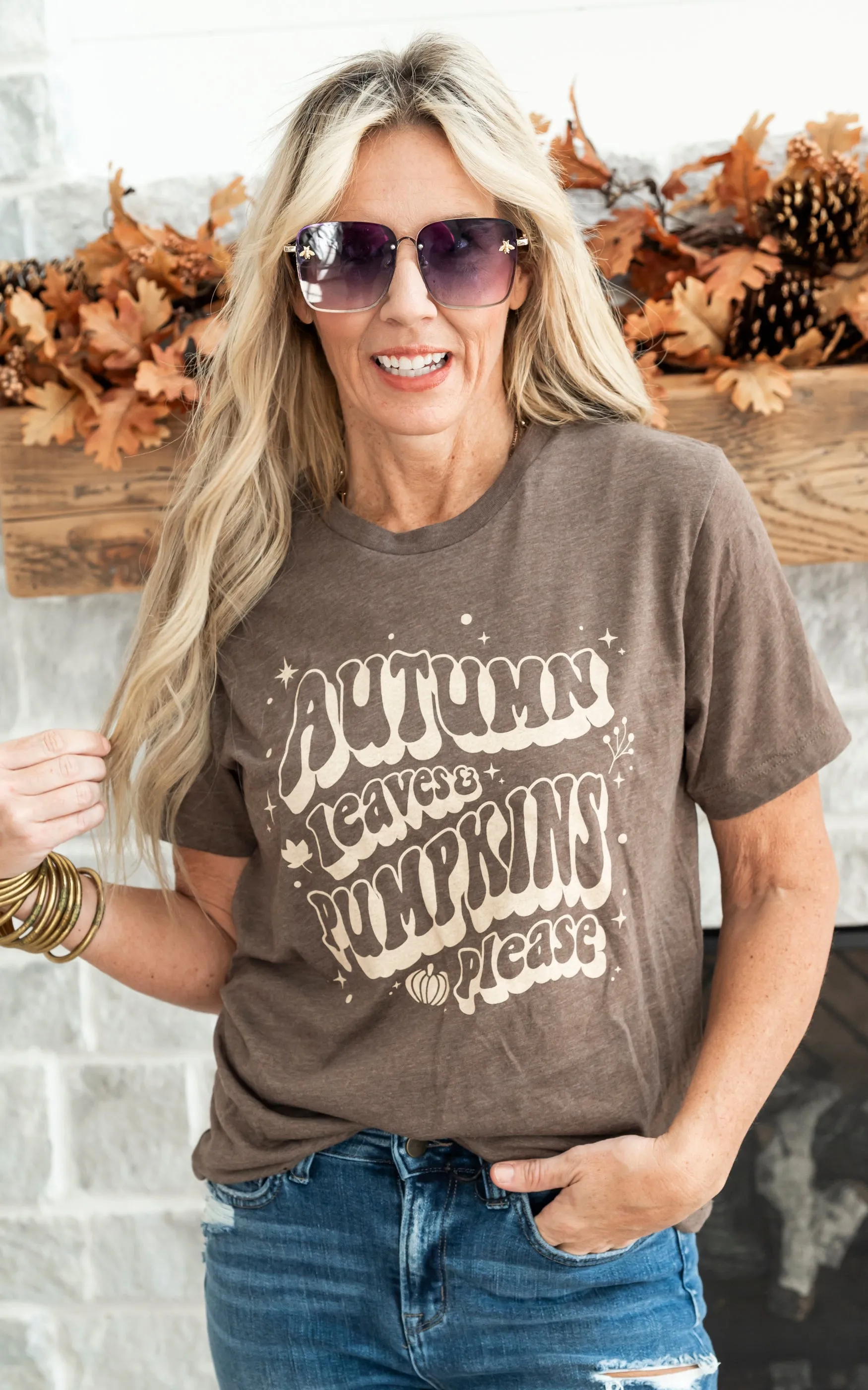 Autumn Leaves and Pumpkin Please T-Shirt** - Final Sale