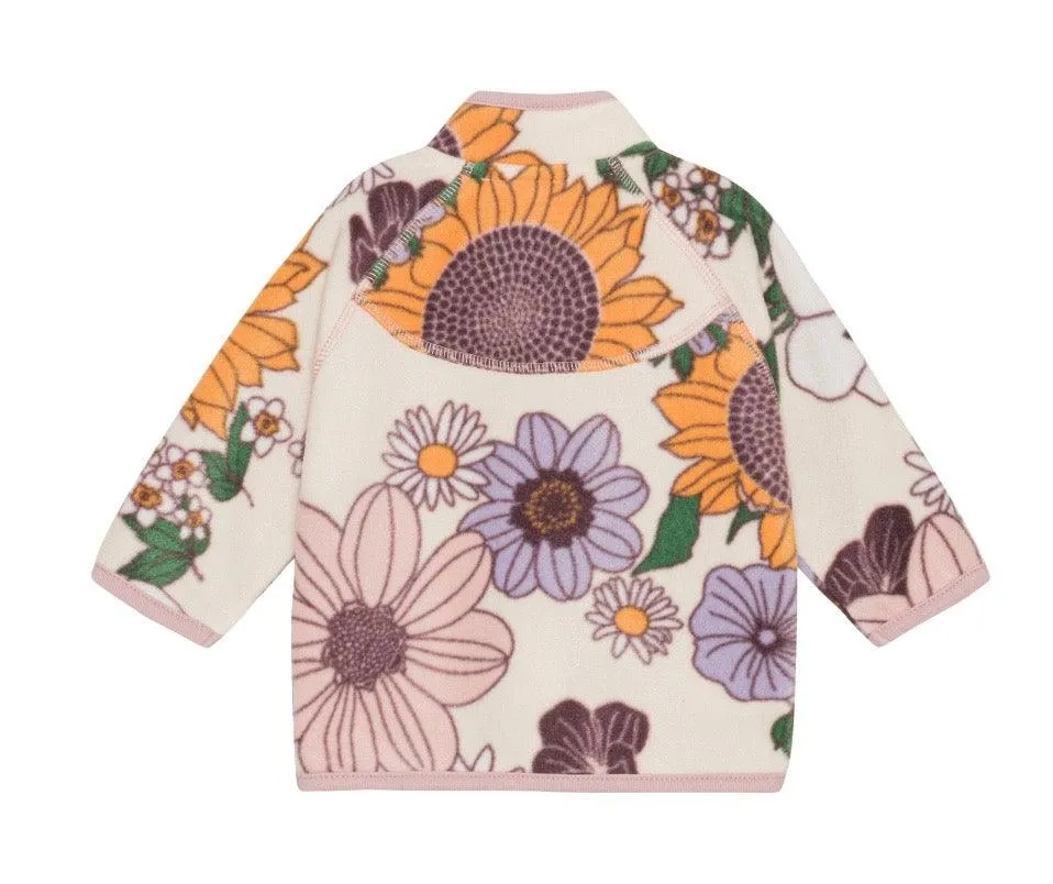 Baby Girl Jacket | Uli Fleece Jacket in Retro Bloom Print | Molo