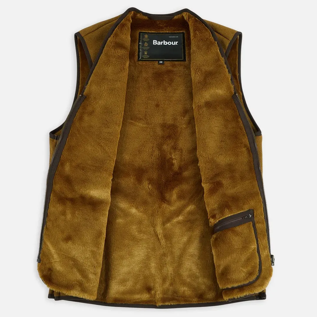 BARBOUR Warm Pile Waistcoat Zip-In Liner Brown