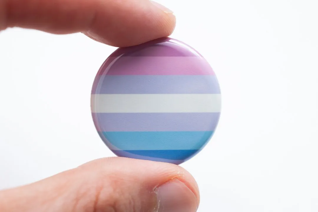 Bigender pride flag button