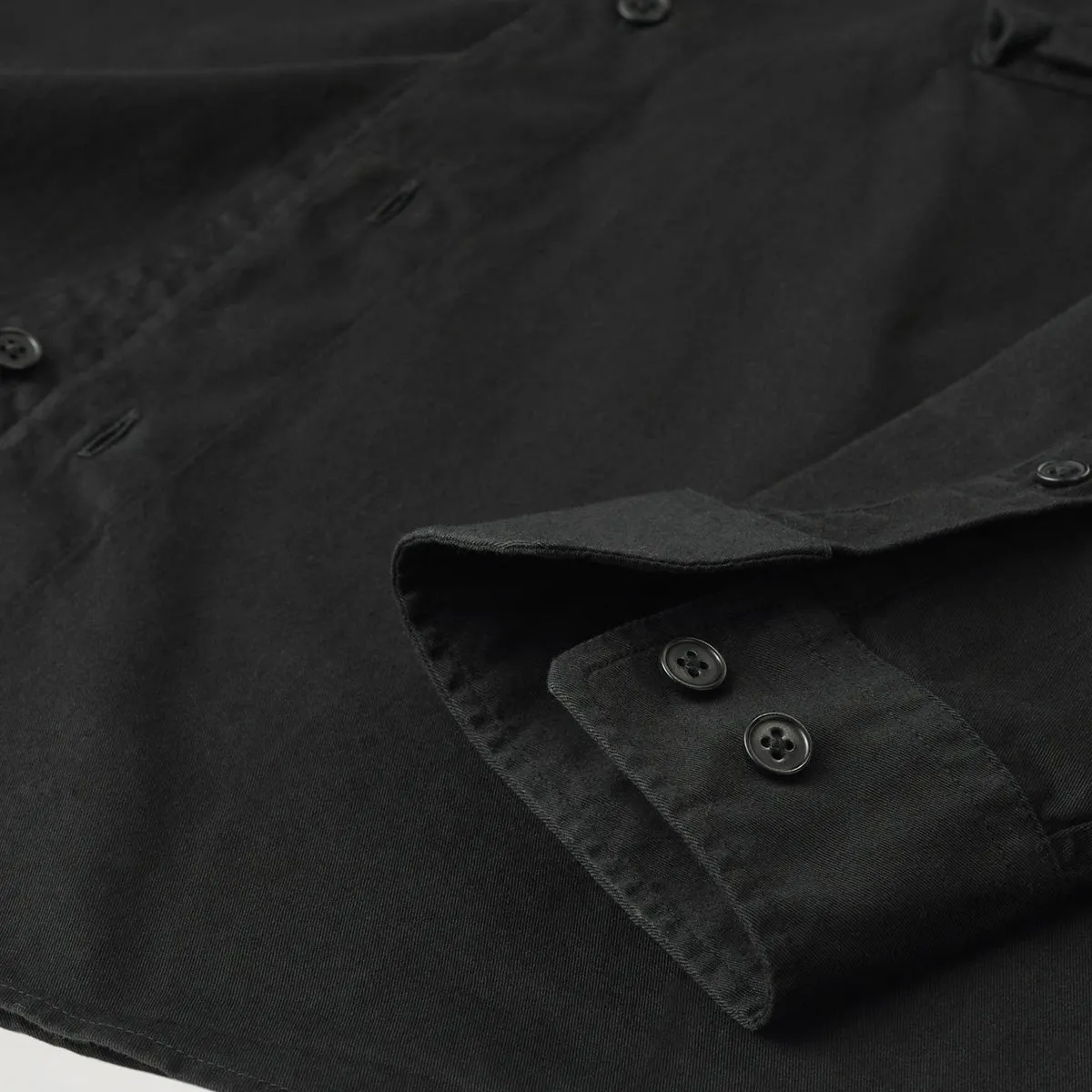 Black Garment Dyed Cotton Scale Shirt