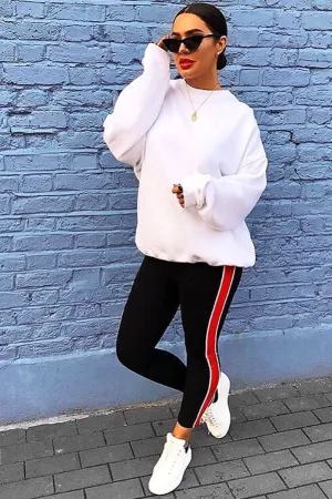 Black Stripe Tracksuit Bottoms - Penina