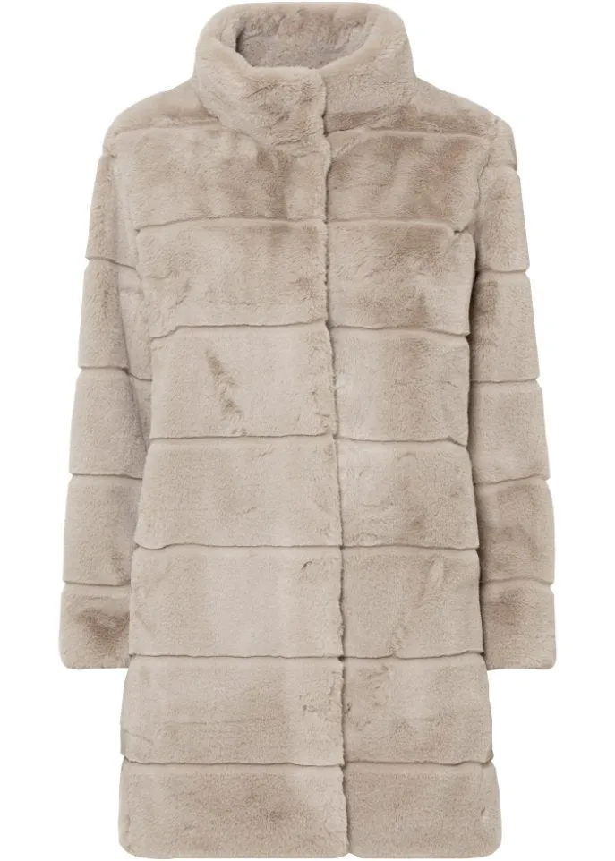 Bodyflirt faux fur coat, beige