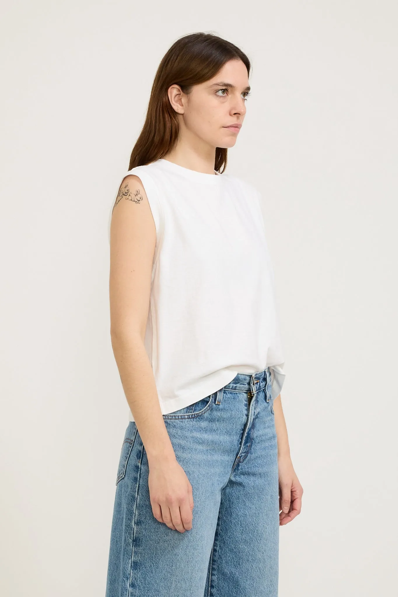 Boxy Tank White Slub