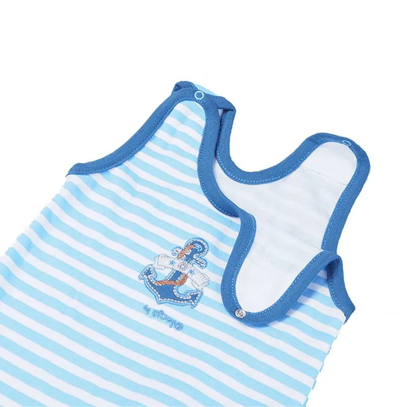 Boys Sleeveless Bodysuit Anchor Footed