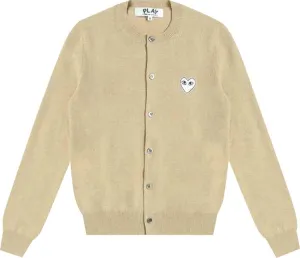 Cardigan Comme des Garçons PLAY Heart Patch Cardigan Beige, cream