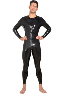 Clearance -  Neck Entry Latex Catsuit With Crotch Zip Size M