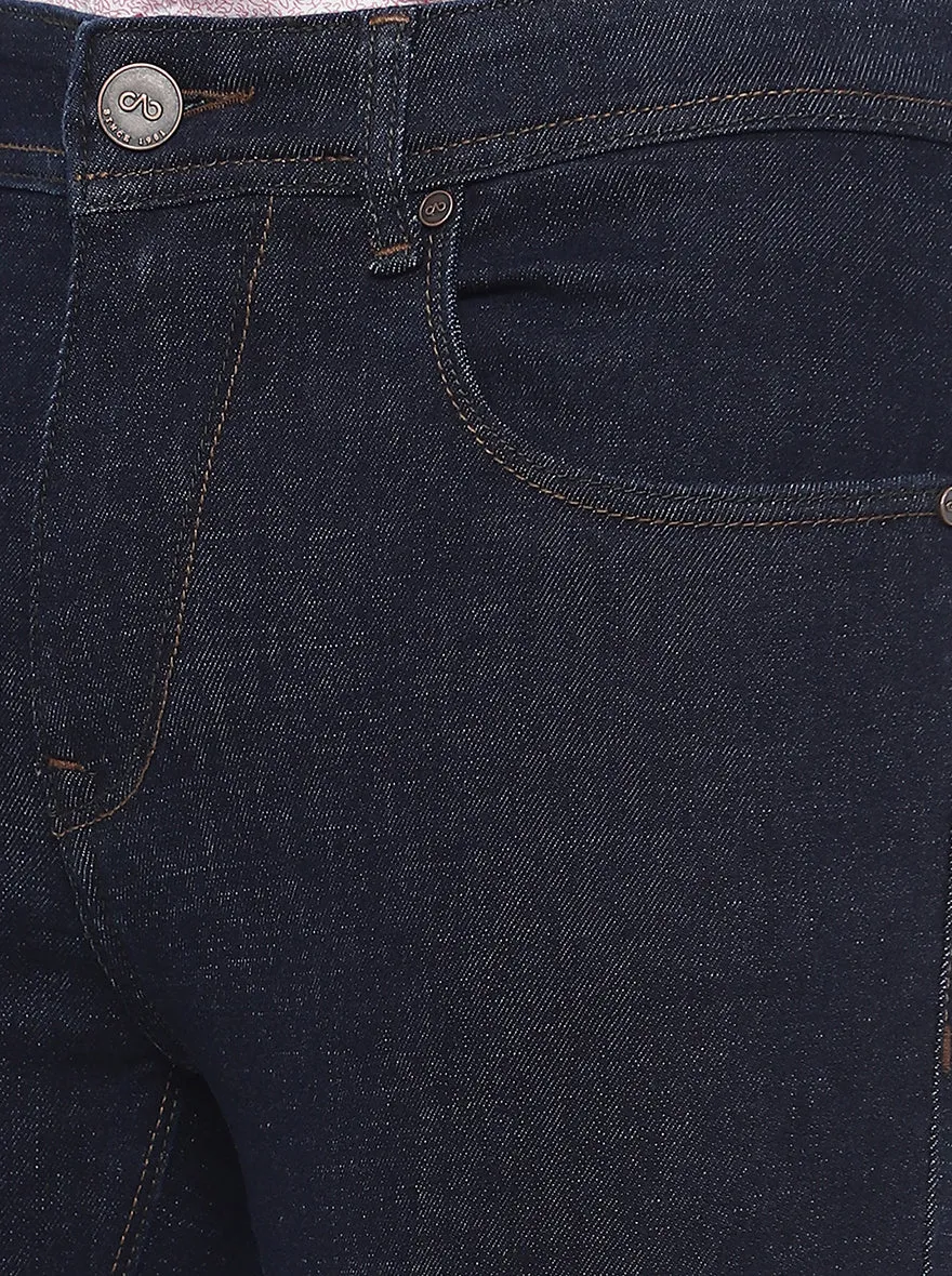 Dark Blue Washed Rider Fit Jeans | JadeBlue