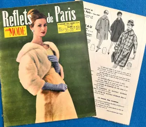 December 1960 French Women's Paper Reflets de Paris with Coat Patterns