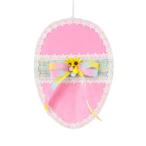 December Diamonds Cotton Candy Land Pink Shaped Hanging Egg With Trim And Bow