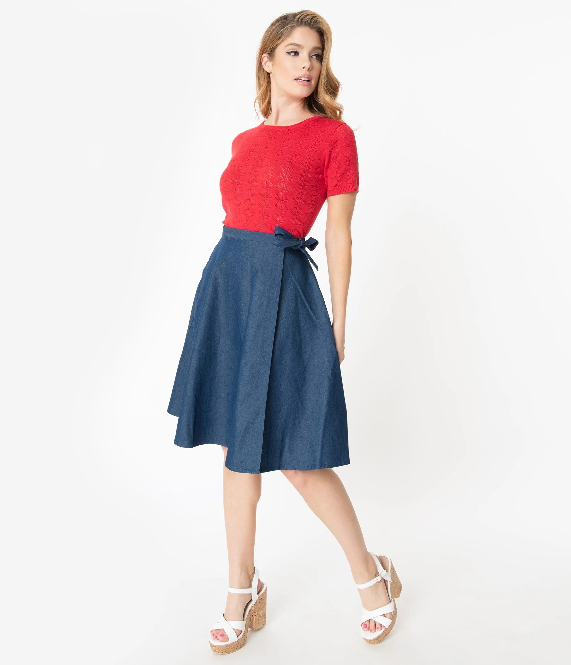 Denim Blue Wrap Skirt