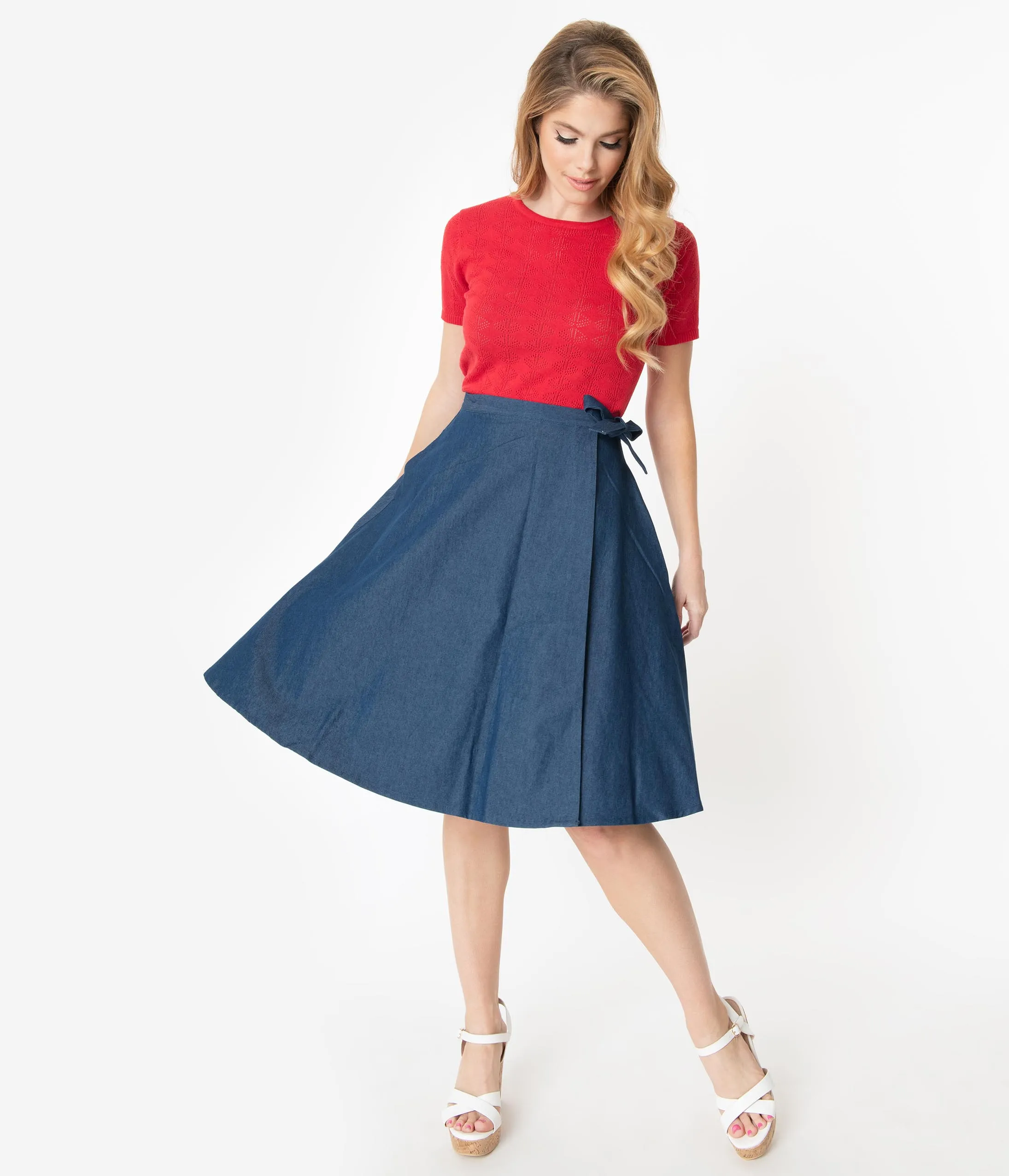 Denim Blue Wrap Skirt