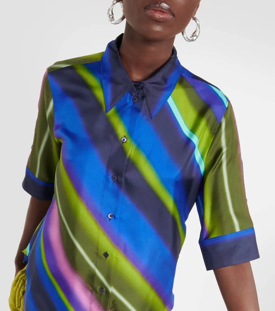 DOROTHEE SCHUMACHER striped silk twill blouse, multicolor