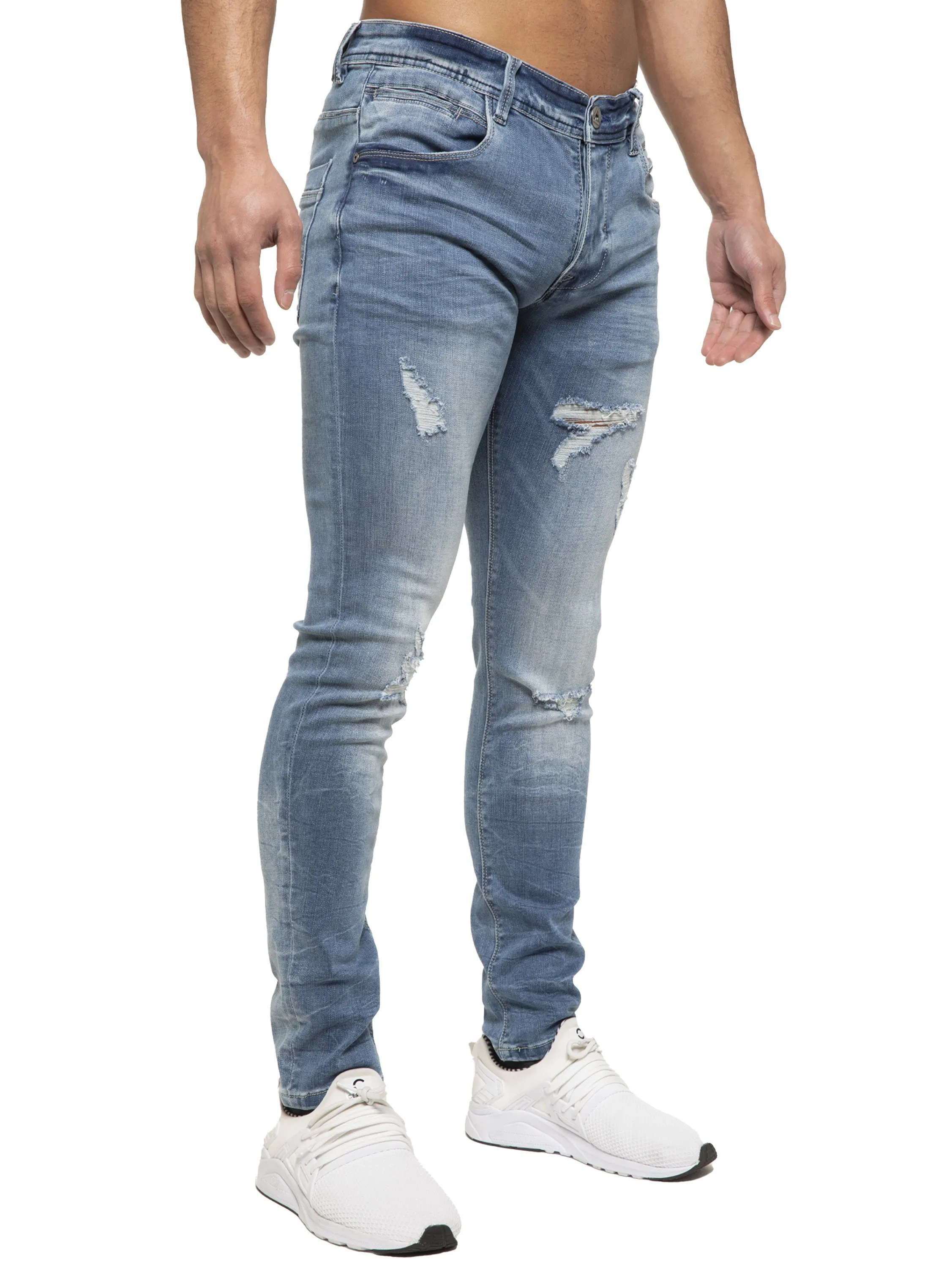 ETO | Mens Designer Hyperstretch Skinny Fit Distressed Jeans