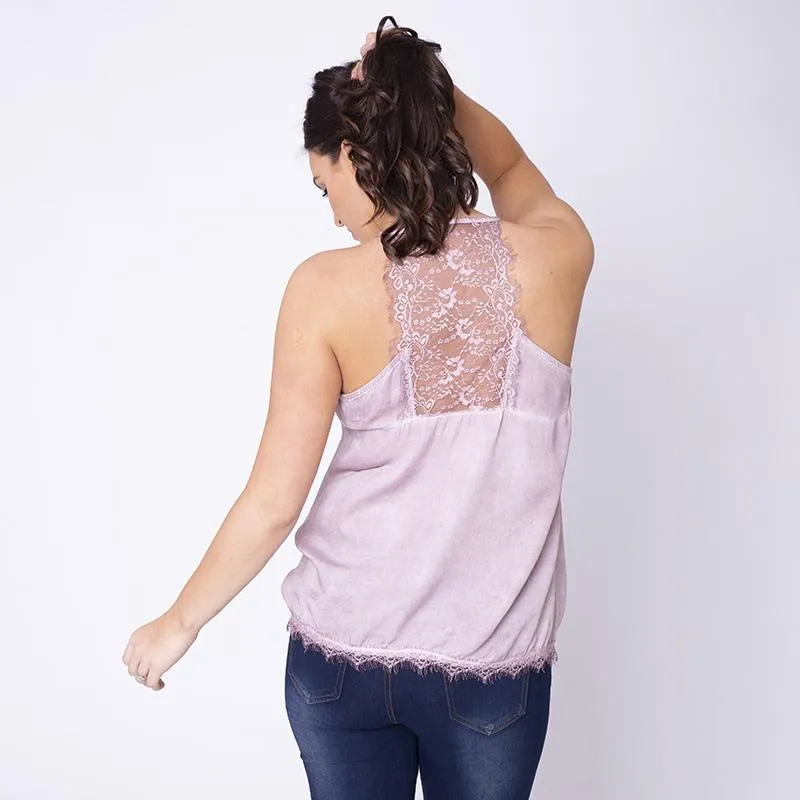 Everyday Lace Tank Top Pink