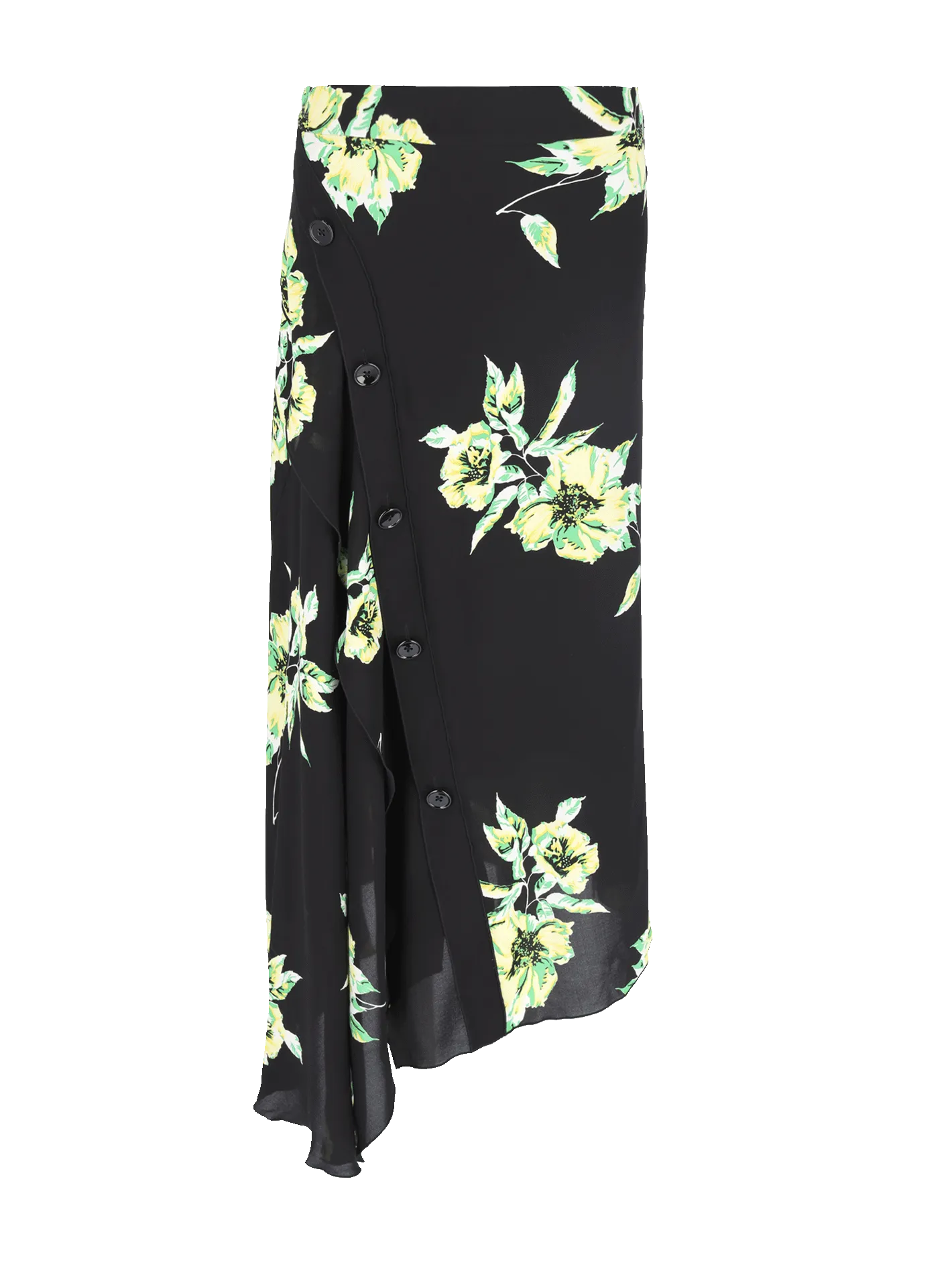 floral silk midi skirt