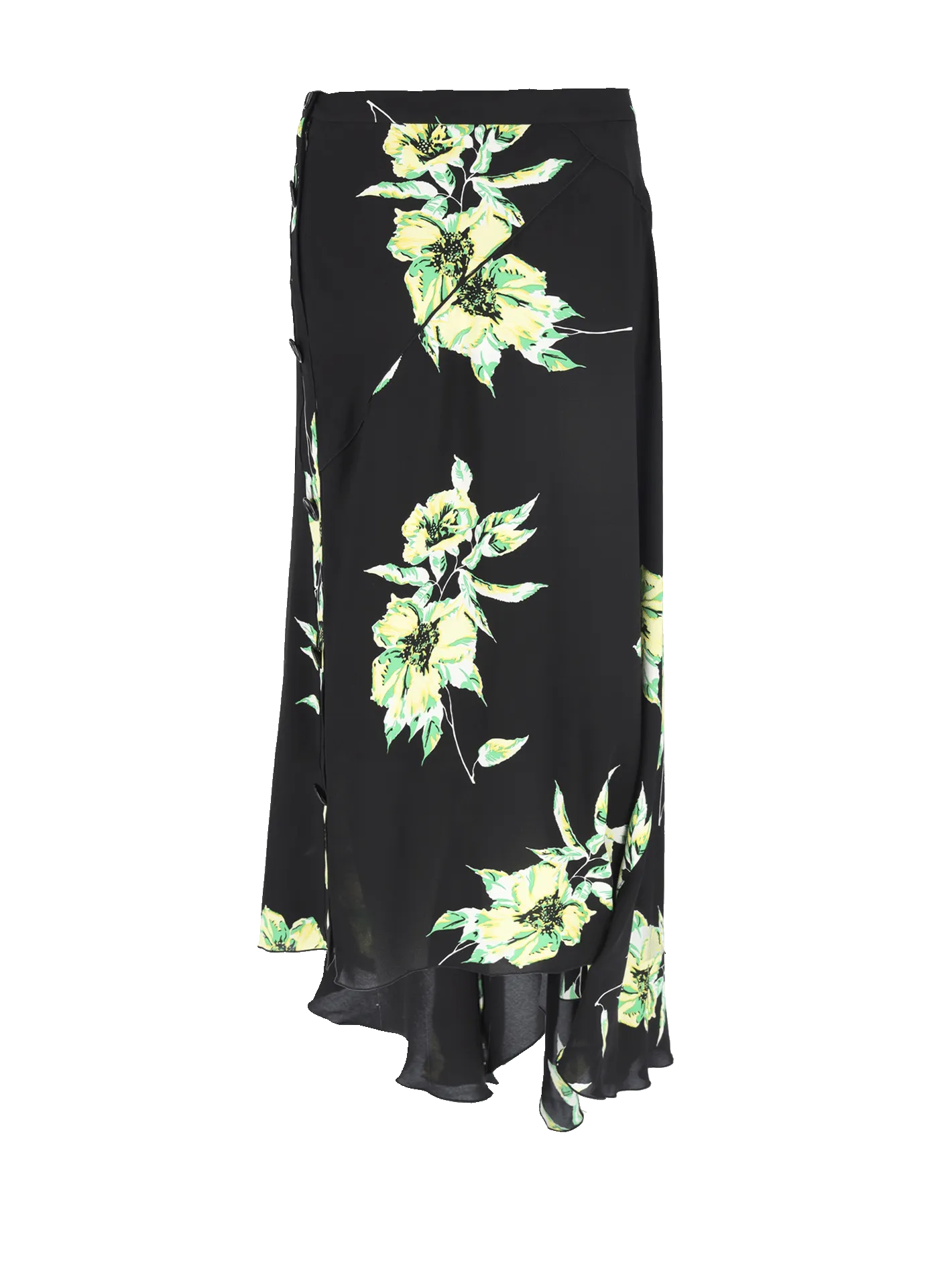 floral silk midi skirt