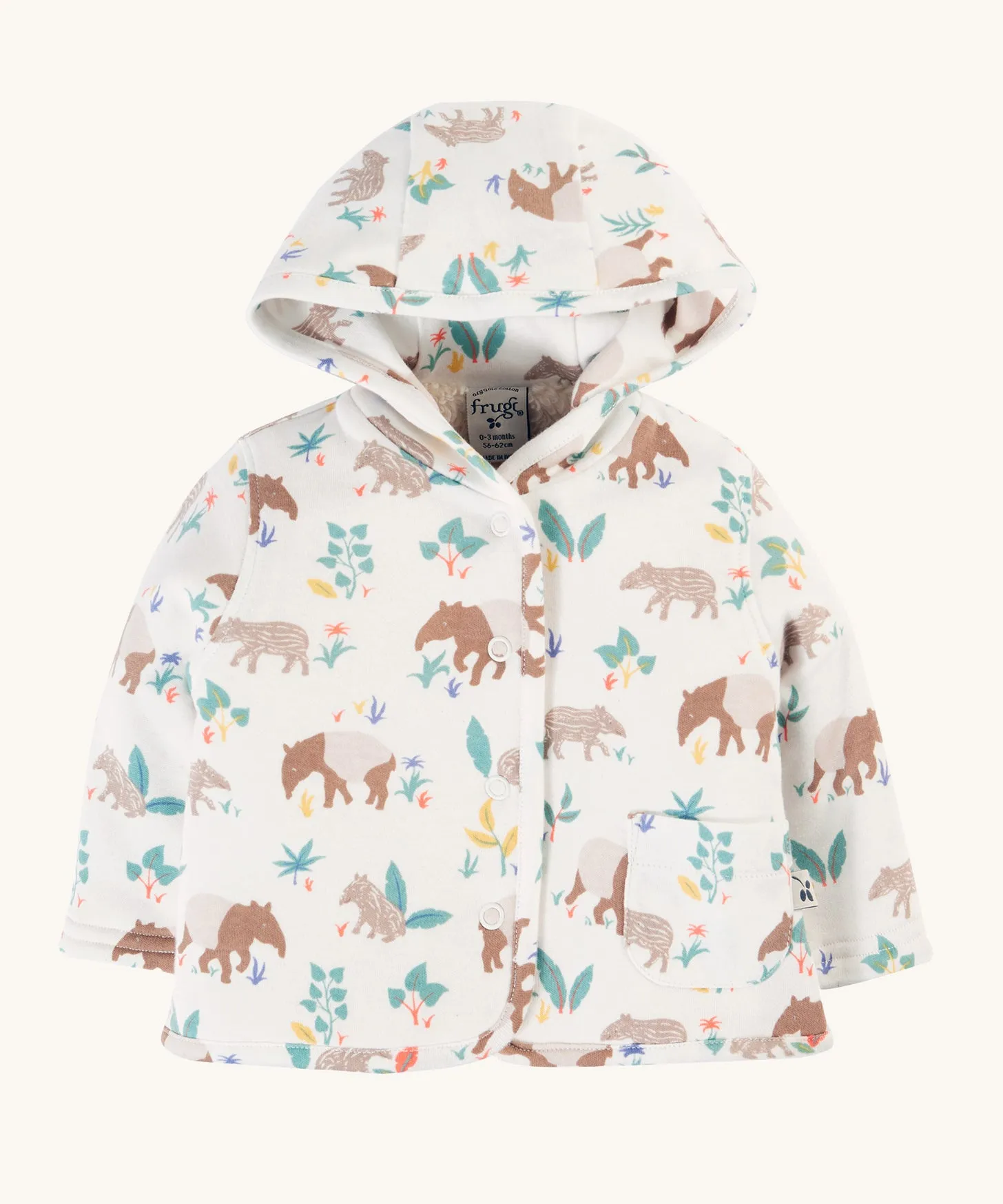 Frugi Happy Hooded Snuggle Jacket - Tapir Time