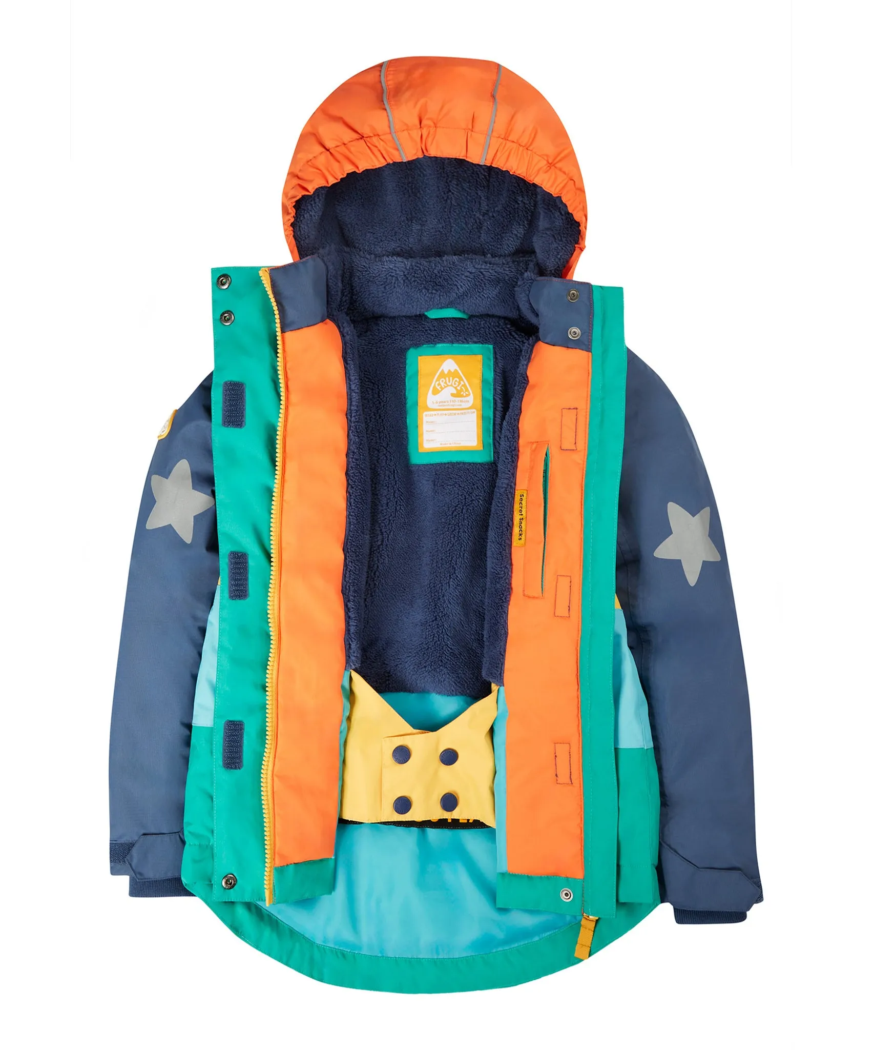 Frugi Snow & Ski Coat - Iguana Colourblock