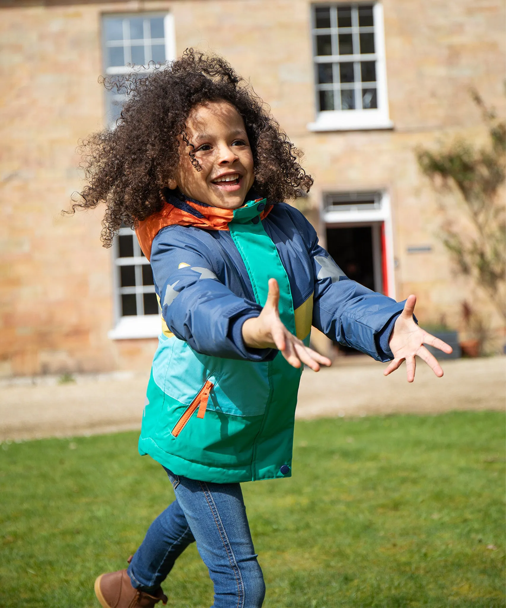 Frugi Snow & Ski Coat - Iguana Colourblock