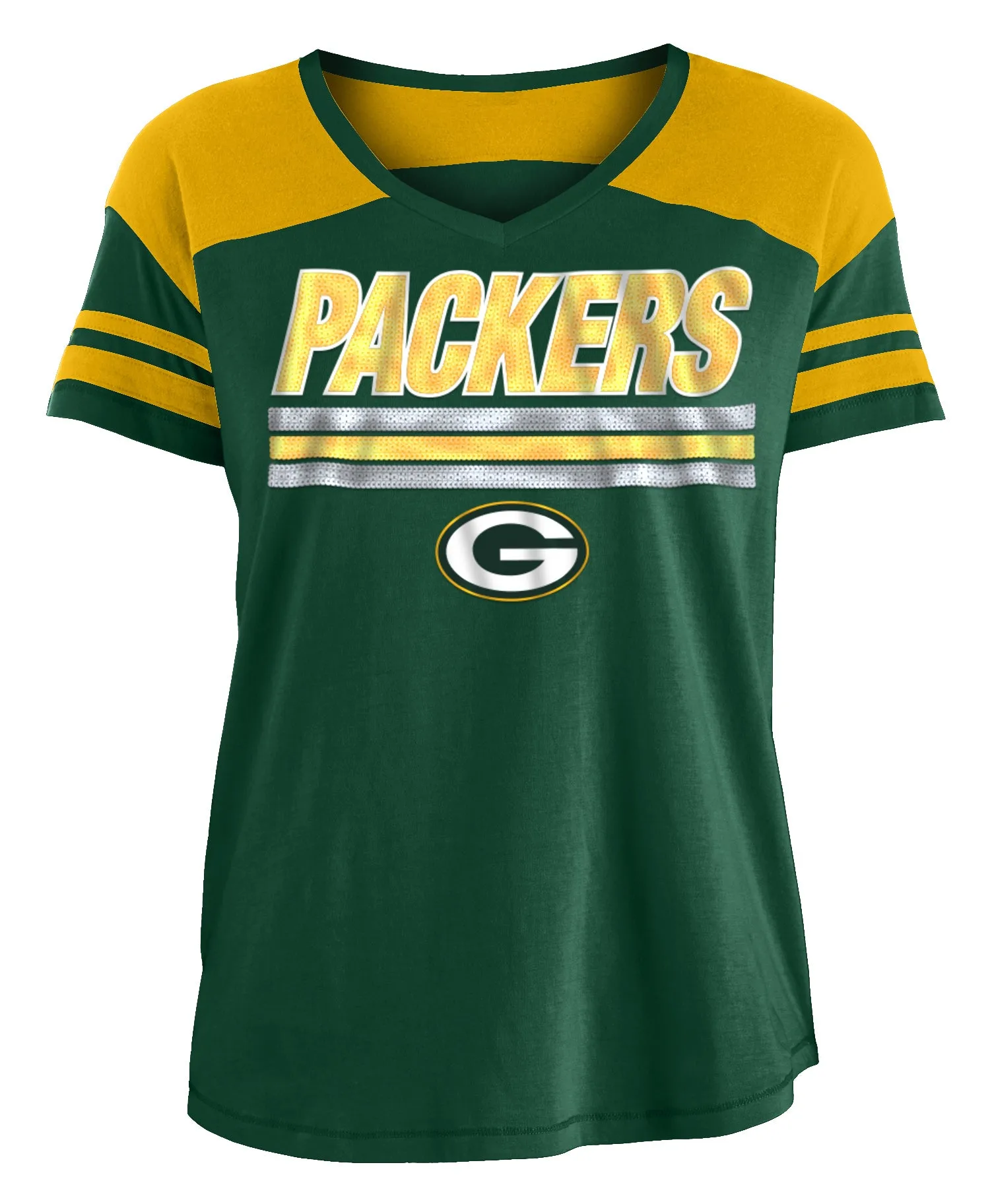 Green Bay Packers Field Goal V-Neck Short Sleeve Shirt