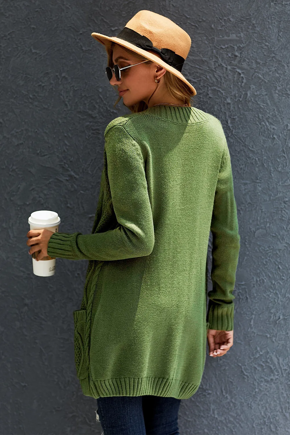 Green Oversized Knitted Cardigan - Fern and Oak