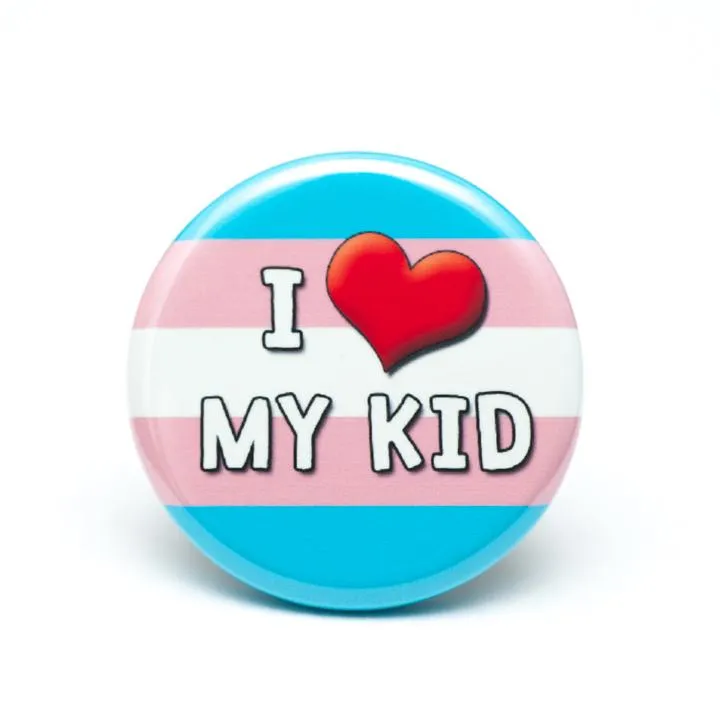 I Love My Kid(s) pride ally button