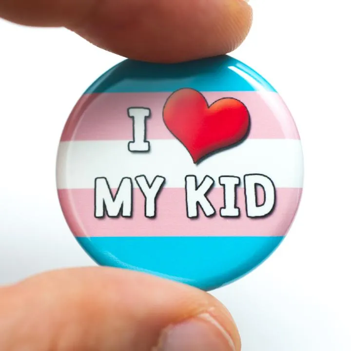 I Love My Kid(s) pride ally button