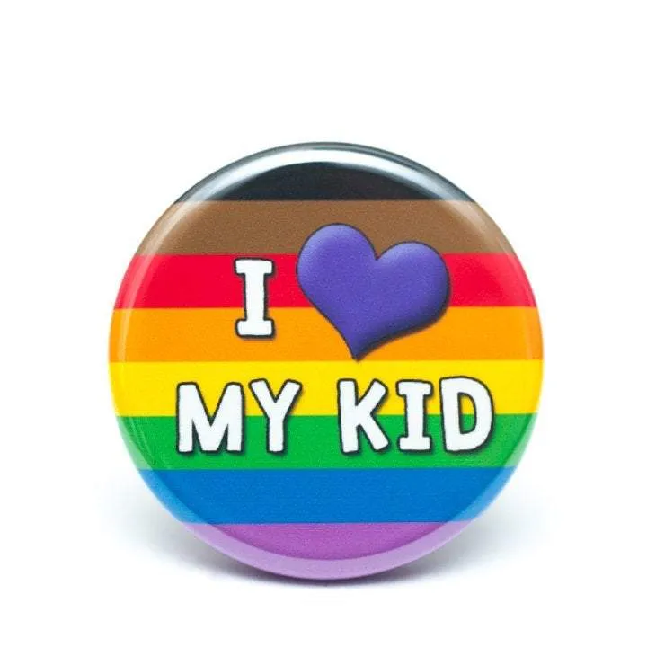 I Love My Kid(s) pride ally button