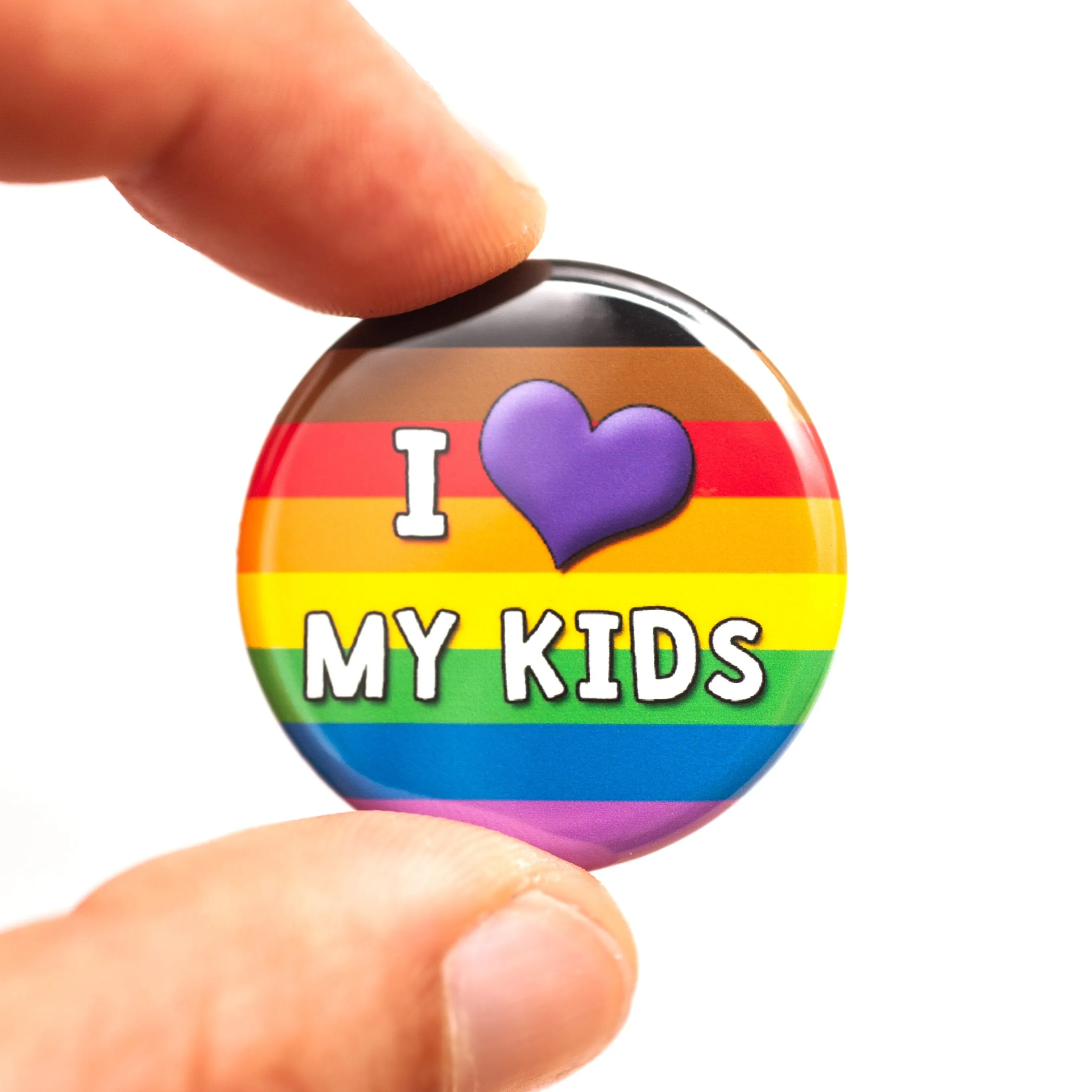 I Love My Kid(s) pride ally button