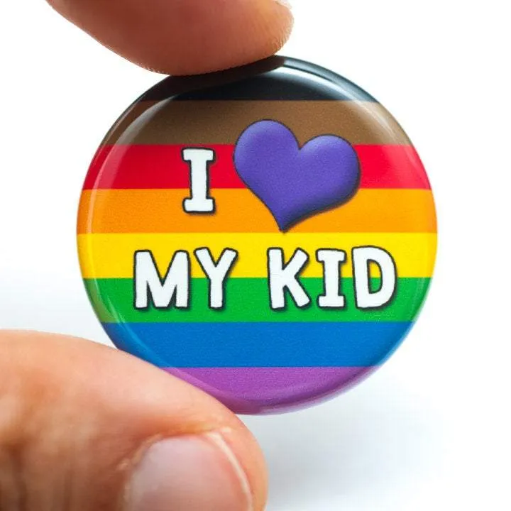 I Love My Kid(s) pride ally button