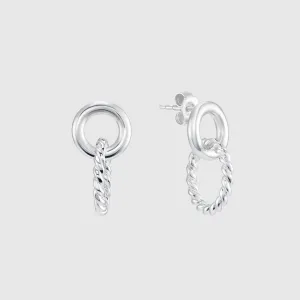 Kelso Alhambra Chunky Twisted Silver Earrings