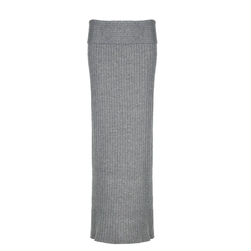 Kemiyah Knitted Woolen Long Skirt