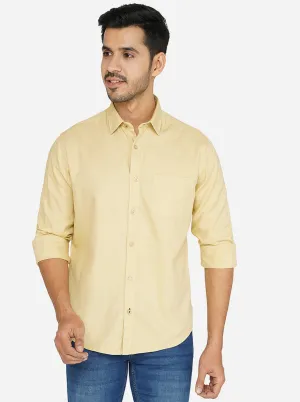 Khaki Solid Classic Fit Casual Shirt | Greenfibre