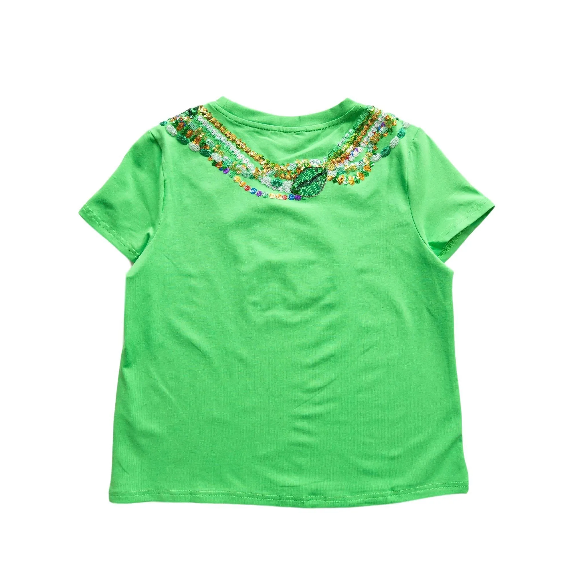 Kids Lucky Light Green Beads Tee