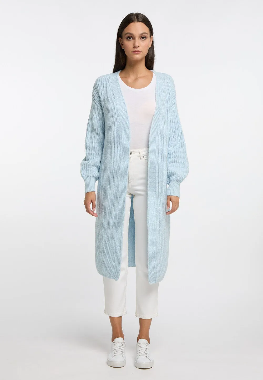 Knitted cardigan Risa, light blue