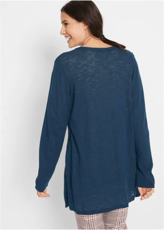 Lightweight cotton cardigan of the highest quality Bpc Bonprix Collection, blue