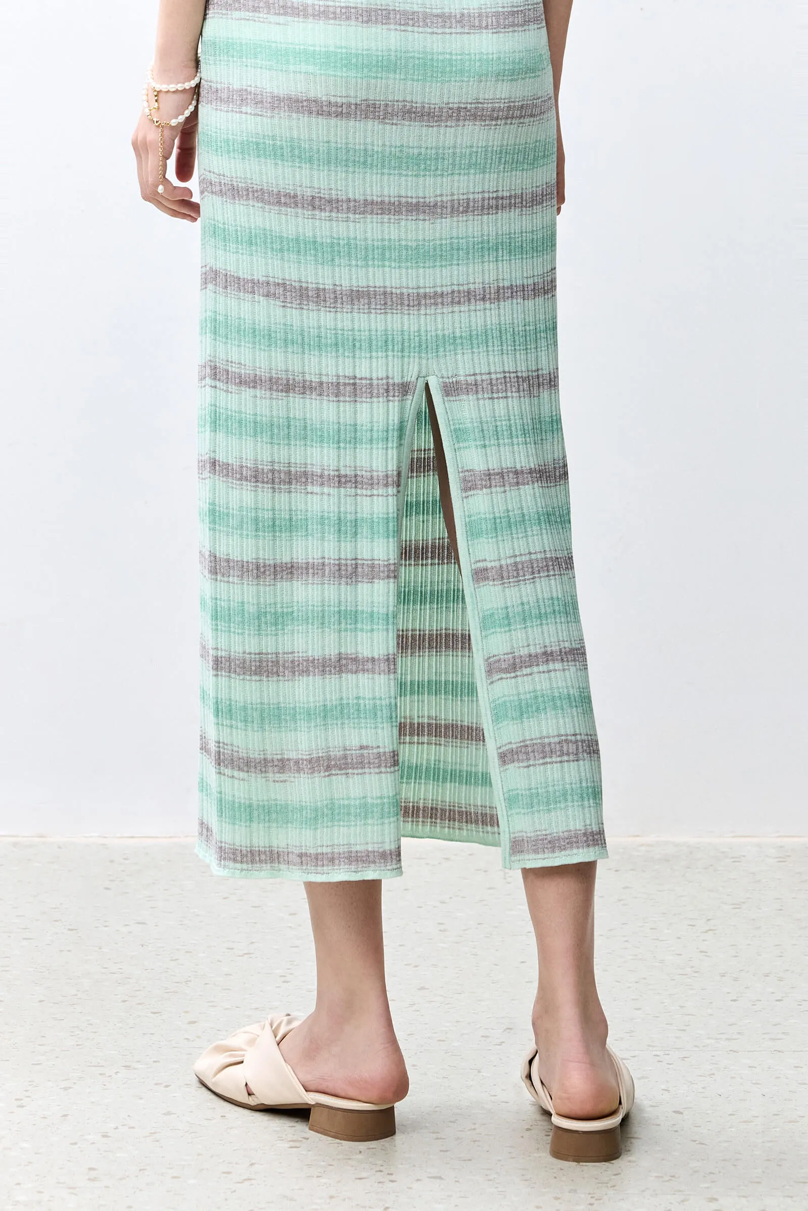 LILY Fashionable Striped Relaxed Skirt