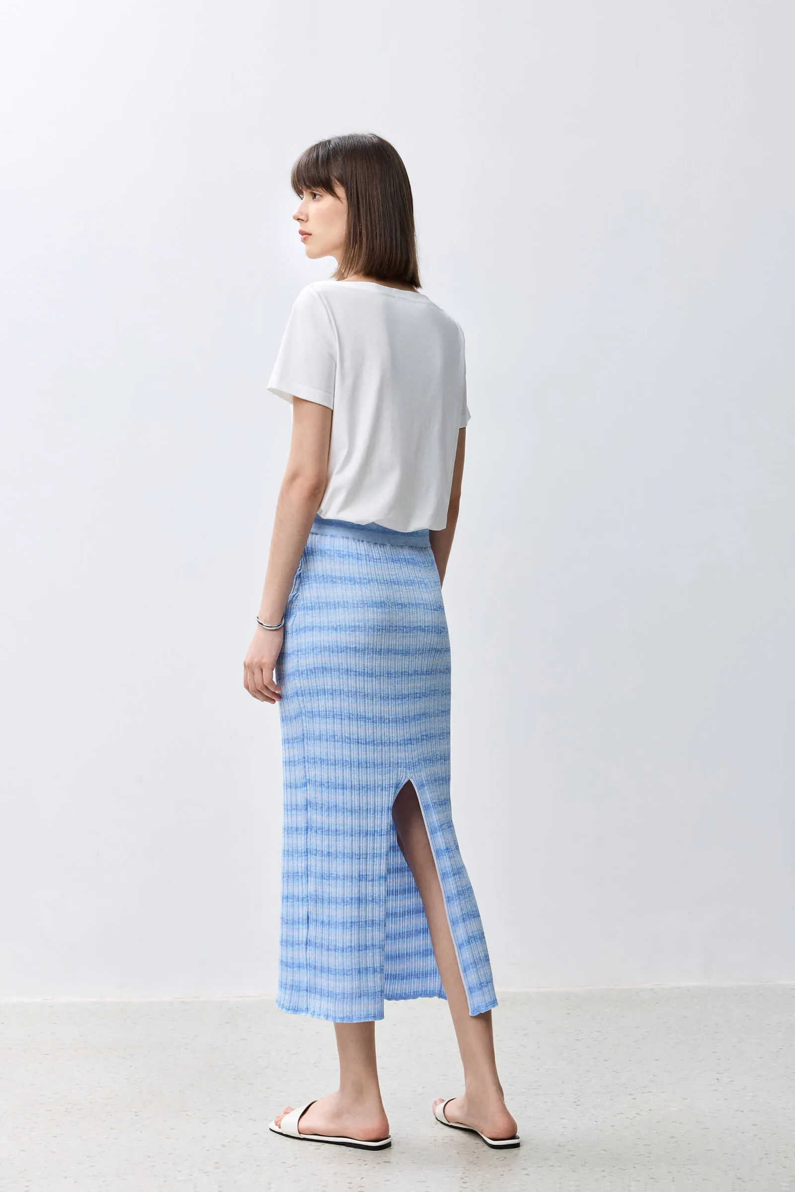 LILY Fashionable Striped Relaxed Skirt