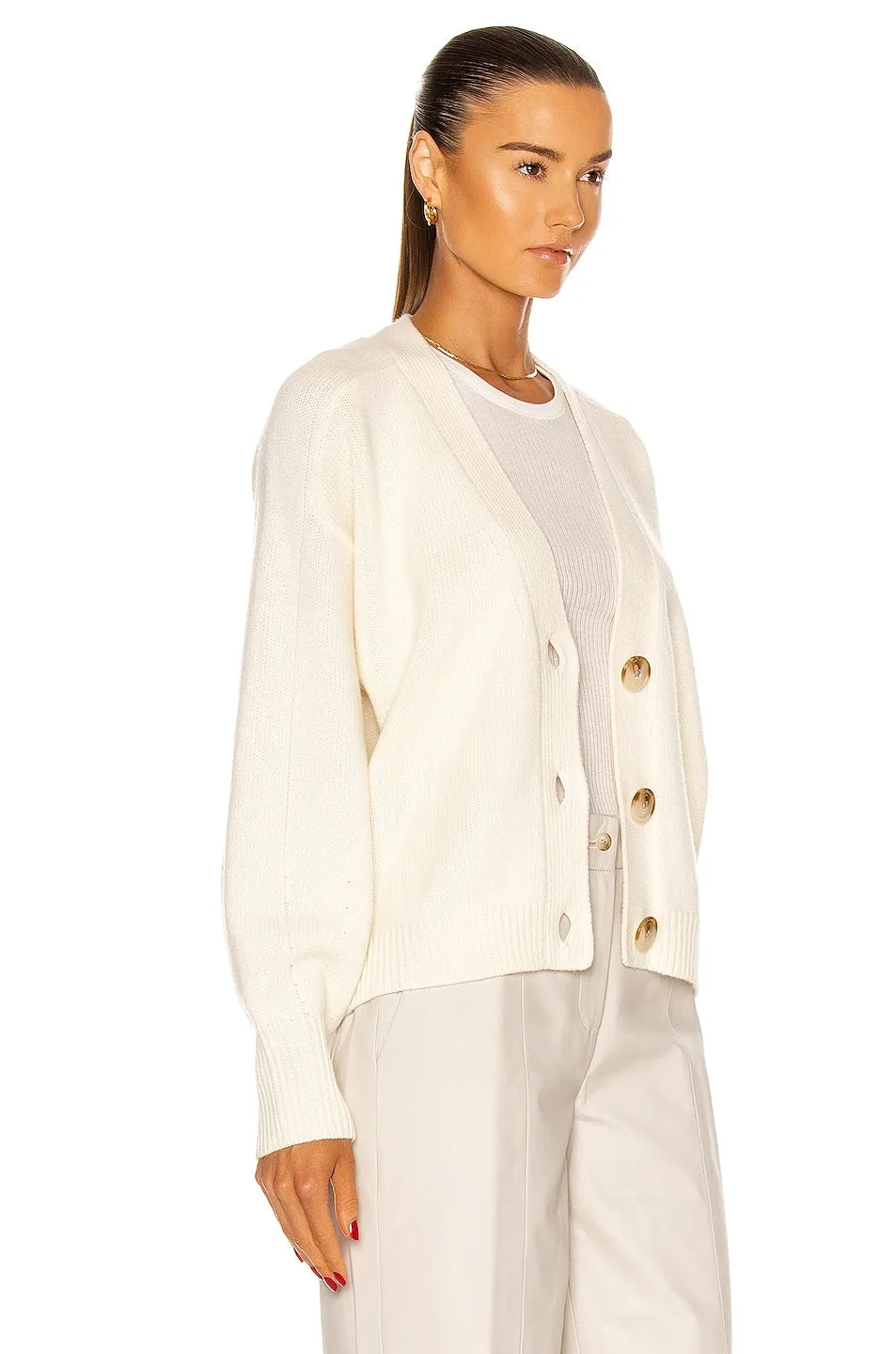 Loulou Studio Zanzibar cardigan, ivory