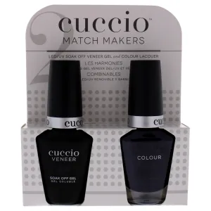 Match Makers Set - Quilty As Charged by Cuccio for Women - 2 Pc 0.44oz Veneer Soak Of Gel Nail Polish, 0.43oz Colour Nail Polish