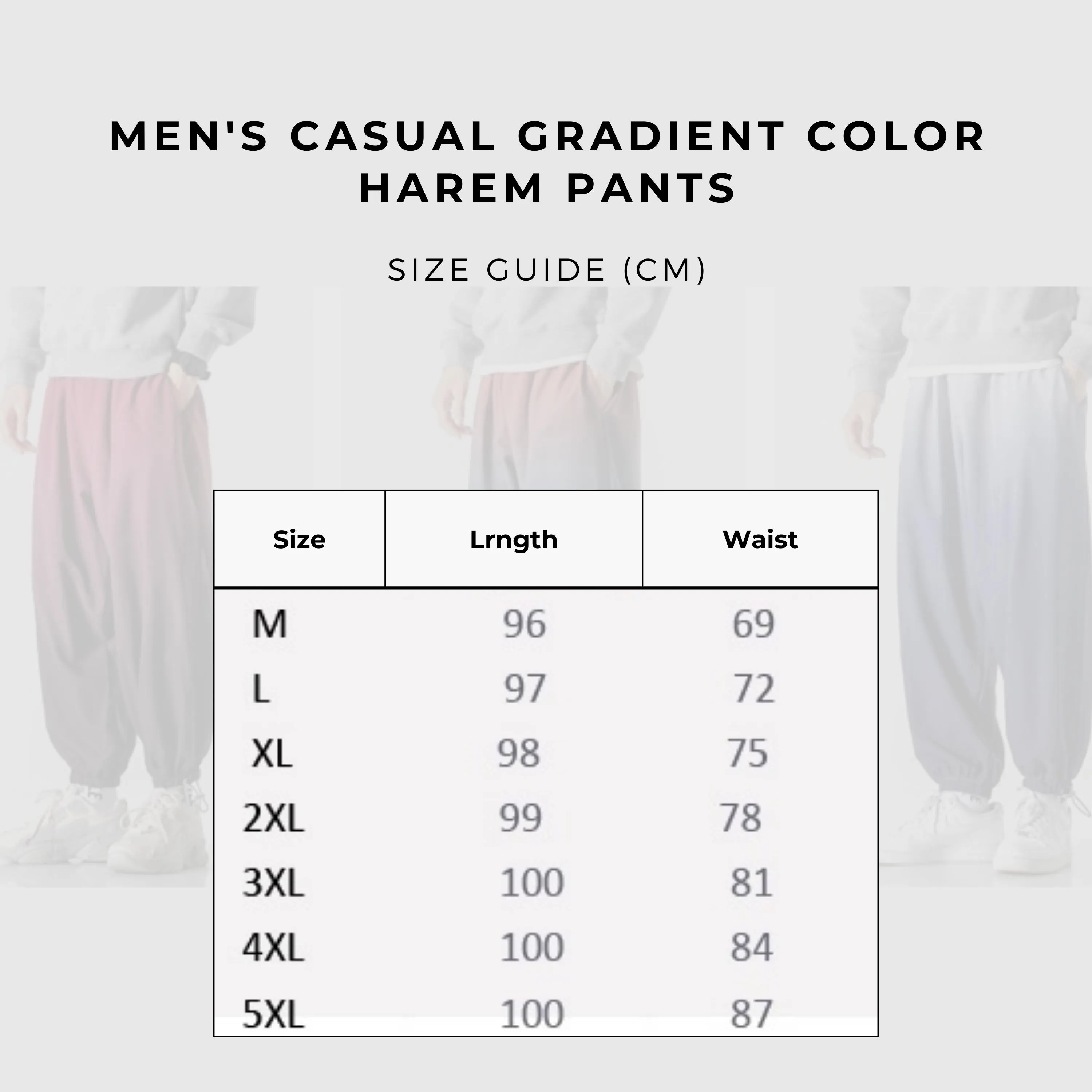 Men's Casual Gradient Color Harem Pants