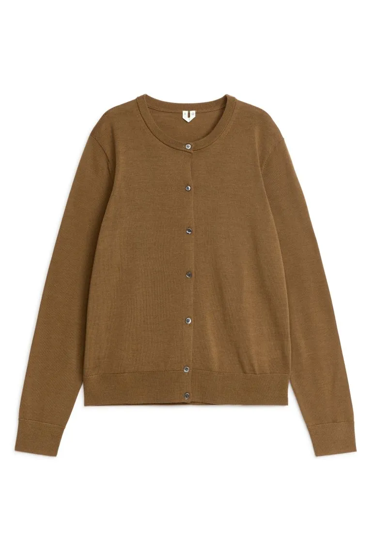 Merino wool cardigan H&M, beige