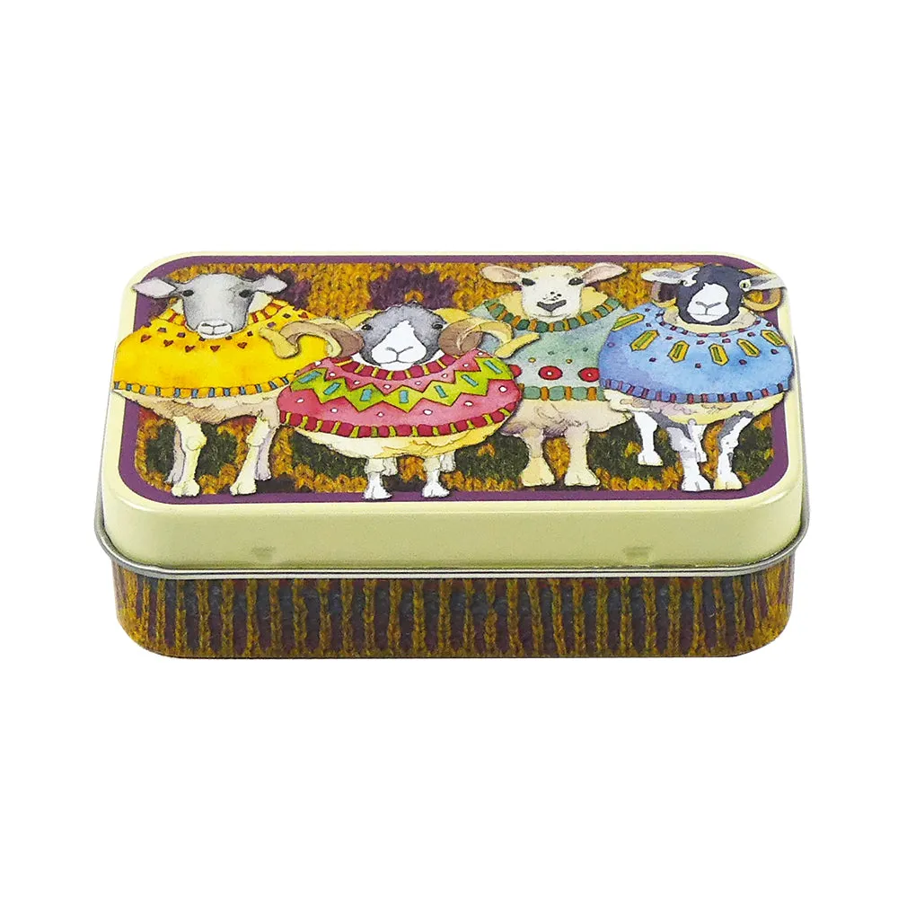 Mini Hinged Tin - Sheep in sweaters