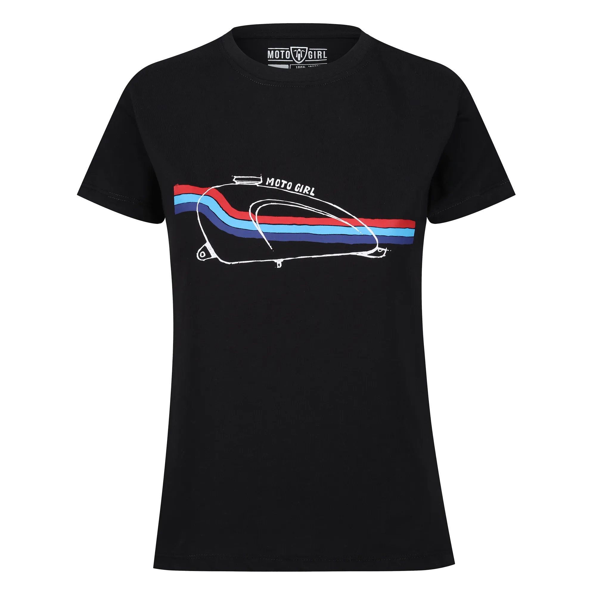 Moto Tank T-Shirt (Black/Blue Stripe)