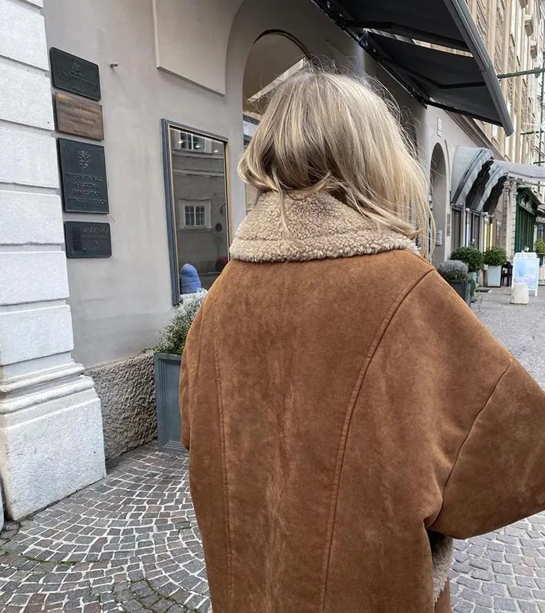 Nicole Faux Suede Shearling Jacket