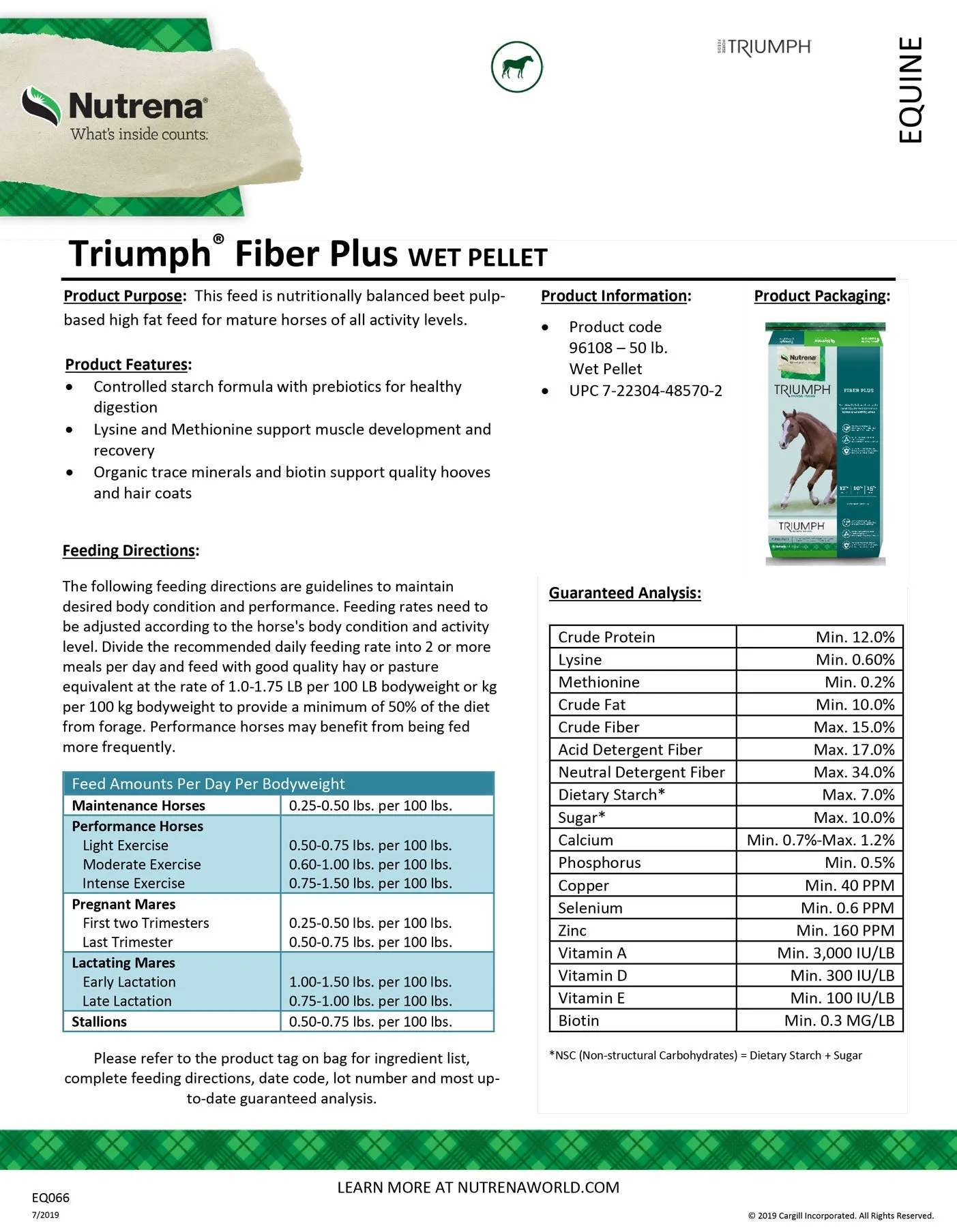 Nutrena Triumph Fiber Plus Horse Feed