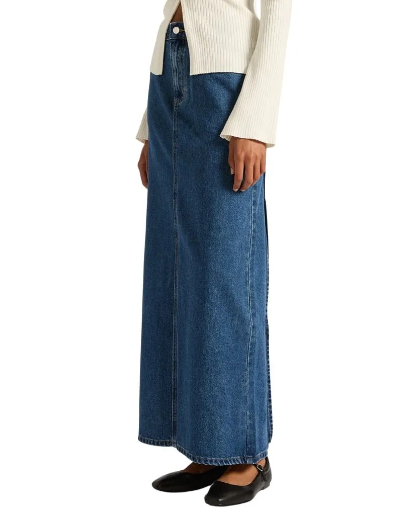 Organic Denim Maxi Skirt