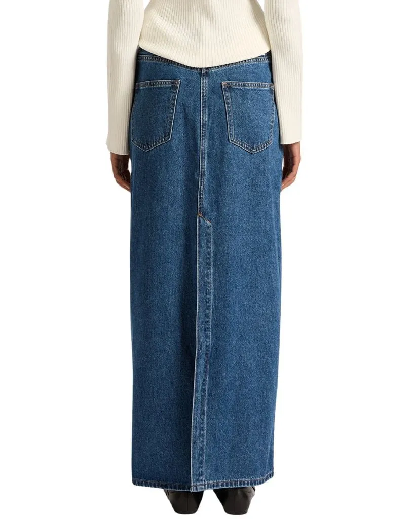 Organic Denim Maxi Skirt